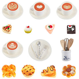 Plastic Tableware & Resin Food, for Dollhouses Accessories