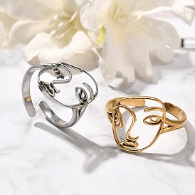 Полое человеческое лицо 304 открытые манжеты из нержавеющей стали для женщин