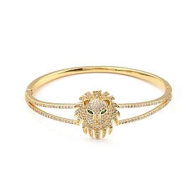 Green Cubic Zirconia Lion Bangle, Brass Hinged Bangle for Women, Lead Free & Cadmium Free
