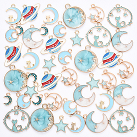 45 pcs 9 styles pendentifs en émail en alliage, formes mixtes