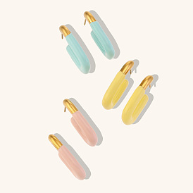 Minimalist Y2K Earrings for Women - 18K Gold Plated Stainless Steel Drop Ear Studs