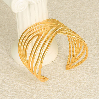 304 женские браслеты-манжеты из нержавеющей стали, выдолбить