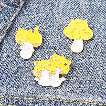 Cute Mushroom Cat Enamel Pin Badge Brooch Fashion Accessory Metal Emblem