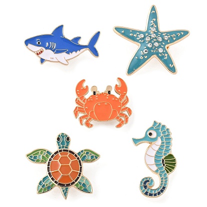 Сплавные эмалевые броши, тема морских животных
