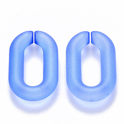 Transparent Acrylic Linking Rings, Quick Link Connectors, for Cable Chains Making, Frosted, Oval