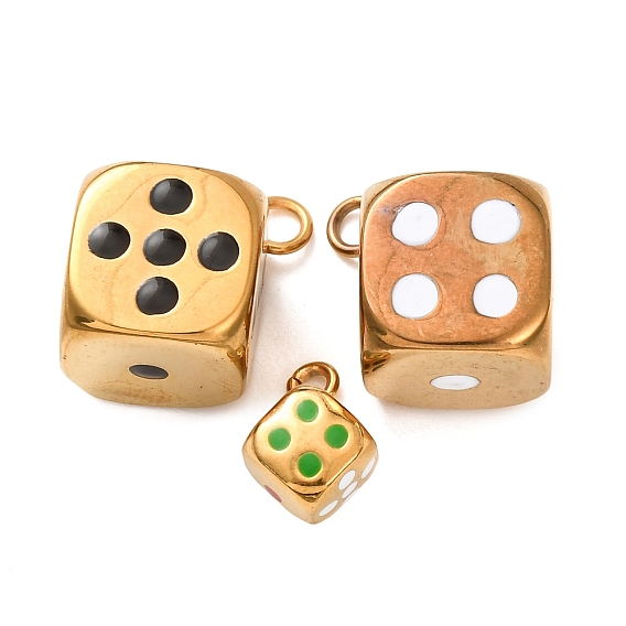 304 подвески из нержавеющей стали, с эмалью, амулеты в кости, ионное покрытие (ip), реальный 18 k позолоченный