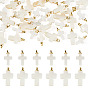 40Pcs 2 Styles Natural Freshwater Shell Cross Charms with Brass Bails, Golden