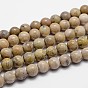 Natural Fossil Coral Beads Strands, Grade A, Round