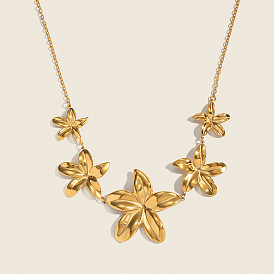 Европейский 304 нержавеющая сталь 5 цветочный кулон нагрудник для женщин