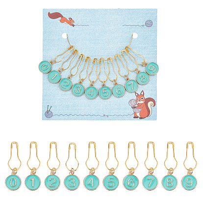 10 шт. 10 номер модели 0~9 подвесные маркеры для петель из сплава эмали