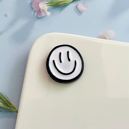 Cute Multifunction Resin Magnetic Refrigerator Sticker Fridge Magnets Hanging Hook,  with Enamel, Smiling Face