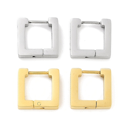 304 Квадратные серьги-кольца из нержавеющей стали с микропаве из прозрачного кубического циркония для женщин, с 316 ушными шпильками из хирургической нержавеющей стали