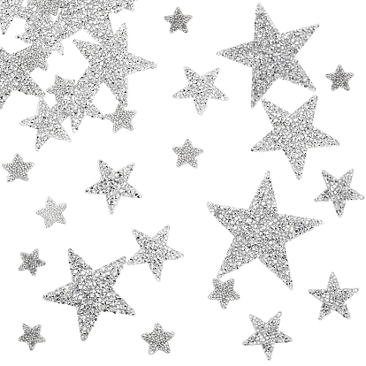 24шт. 4 стили: стразы из смолы, термоклеящиеся стразы, пришивные/приклеиваемые утюгом нашивки на ткань, звезда