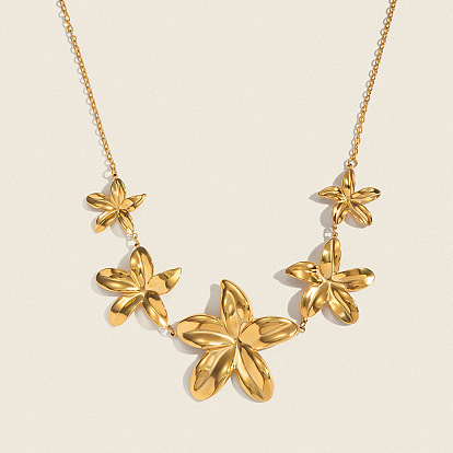 Европейский 304 нержавеющая сталь 5 цветочный кулон нагрудник для женщин