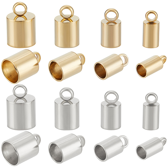 32 шт. 8 стиль 201 концы корда из нержавеющей стали, Торцевые крышки, колонка