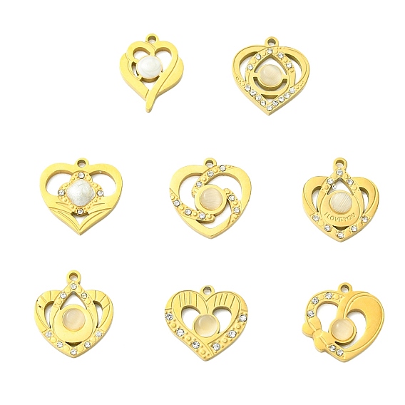 304 подвески из нержавеющей стали, с кубического циркония, ионное покрытие (ip)