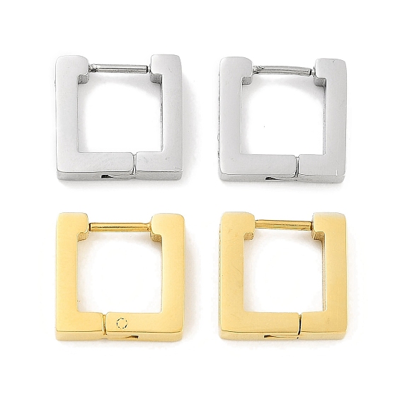 304 Квадратные серьги-кольца из нержавеющей стали с микропаве из прозрачного кубического циркония для женщин, с 316 ушными шпильками из хирургической нержавеющей стали