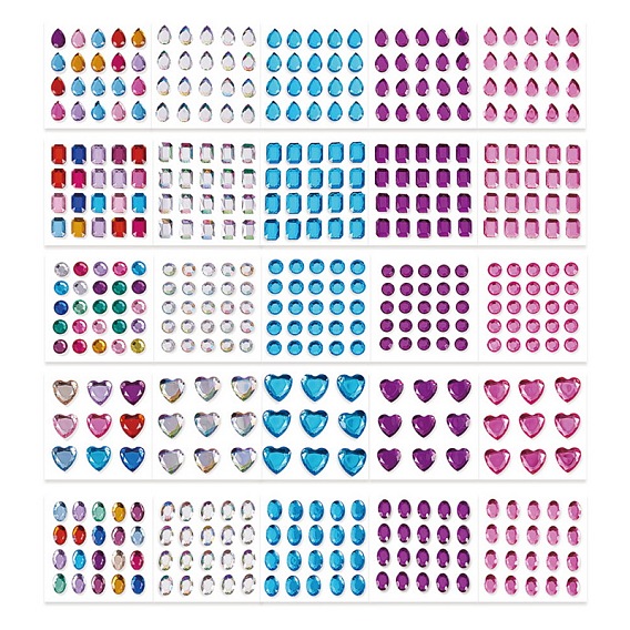 Transparent Acrylic Rhinestone Sticker, DIY Nail Art, Car, Mobile Phone Decoration