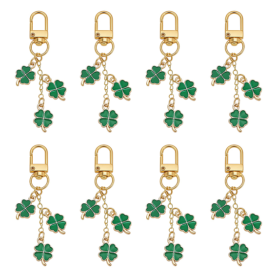 8шт. подвеска в виде клевера из эмалевого сплава, с поворотными застежками сплава