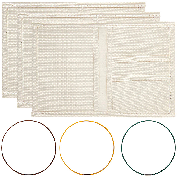 3Piezas de repuesto para el núcleo de la bolsa de almacenamiento rectangular de tela oxford, con 3pcs 3 colores cuerdas elásticas de nailon para cuaderno de viaje