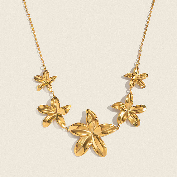 Европейский 304 нержавеющая сталь 5 цветочный кулон нагрудник для женщин