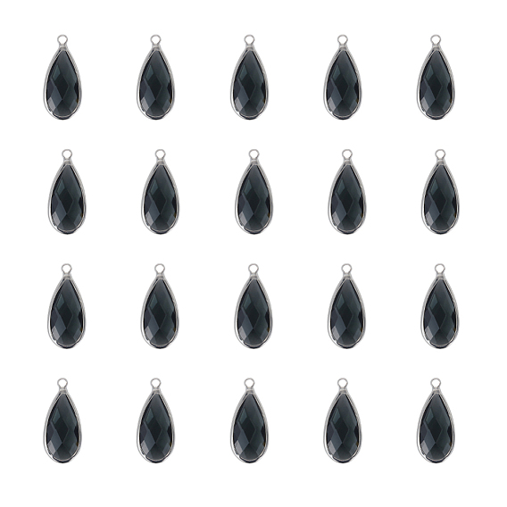 Olycraft Teardrop Glass Подвески из горного хрусталя с платиновым покрытием, граненое стекло, хрустальные украшения для женщин, изготовление ожерелий и серег