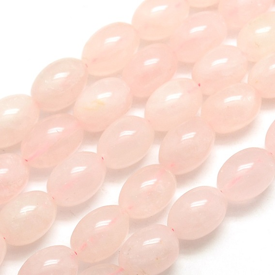 Ovales rose naturelle perles de quartz brins, 18x13mm, Trou: 1mm, Environ 22 pcs/chapelet, 15.7 pouce