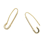 Messing Creolen, Bleifrei und cadmium frei, mit Strass, Sicherheitsnadel Form