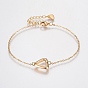 304 Stainless Steel Cable Chain Bracelets, with Lobster Claw Clasps and Triangle Links