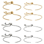 8Pcs 4 Styles Adjustable 304 Stainless Steel Box Chain Slider Bracelet Making