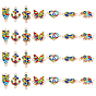 28Pcs 7 Style Alloy Links Connectors, with Glass Seed Beads, Light Gold, Heart & Infinity & Anchor & Tortoise & Owl & Elephant & Butterfly