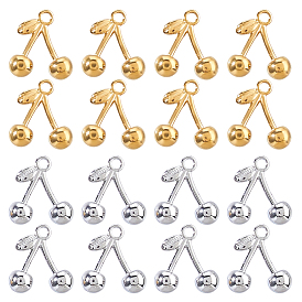 16 шт 2 цвета 304 подвески из нержавеющей стали, черри прелести