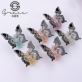 Sparkling Rhinestone Hair Clip for Women - Elegant Butterfly Headpiece with Waterdrop Gems