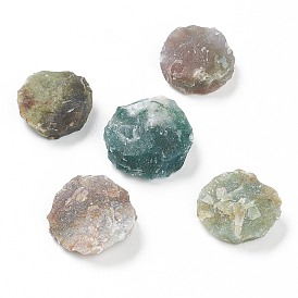 Грубые необработанные бусины из натурального мохового агата, для акробатики, украшение, полирование, обмотка провода, исцеление кристаллами викки и рейки, нет отверстий / незавершенного, плоско-круглые