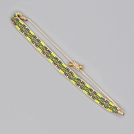 Adjustable Nylon Cord Braided Bead Bracelets, with Glass Seed Beads