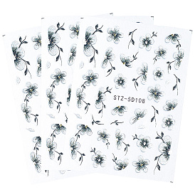 3 шт. самоклеящиеся наклейки для дизайна ногтей из АБС-пластика с цветочным рисунком, украшение для украшения ногтей