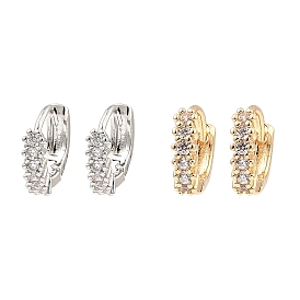 Brass Micro Pave Cubic Zirconia Hoop Earring, Ring