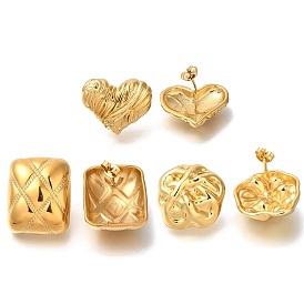 304 из нержавеющей стали серьги, реальный 18 k позолоченный