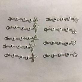 Decoración colgante de aleación de libélula y estrella acrílica, con cuentas acrílicas y cierres de pinza de langosta