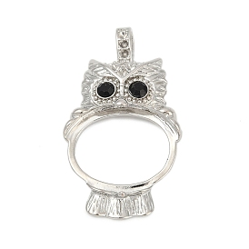 Сеттинги для кулона (кабошонов), латунь , настройки открытой спины, очарование совы, со стразами