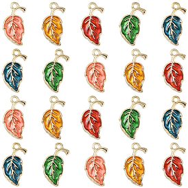 Подвески из эмали и сплава, лист, золотые