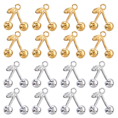 16 шт 2 цвета 304 подвески из нержавеющей стали, черри прелести