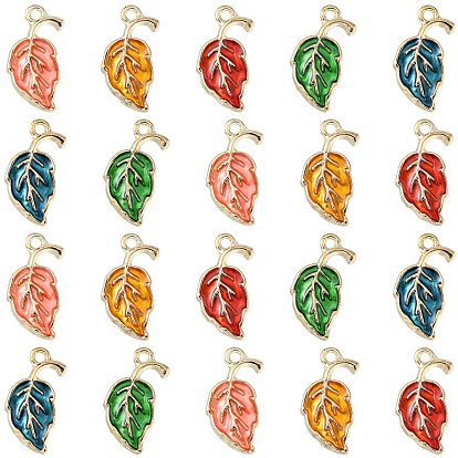 Подвески из эмали и сплава, лист, золотые