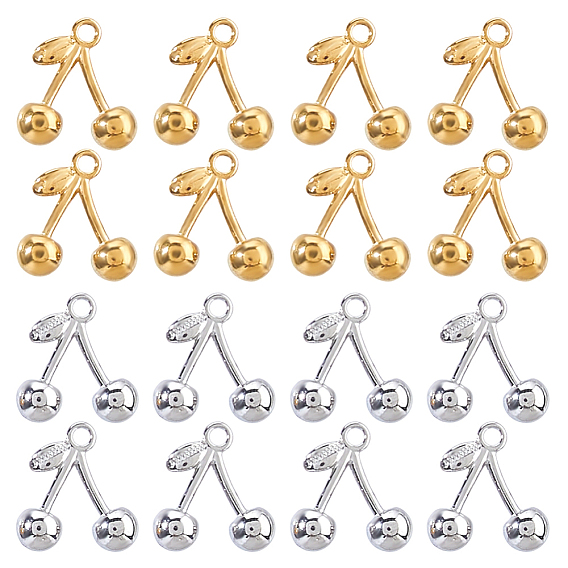 16 шт 2 цвета 304 подвески из нержавеющей стали, черри прелести