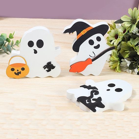 Хэллоуин украшения, Деревянные фигурки призраков для украшения домашнего рабочего стола