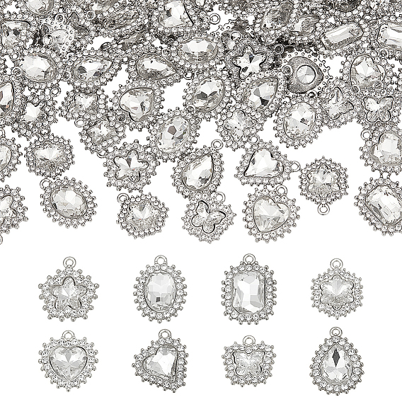 40шт 8 стили подвески со стразами из сплава, разнообразные