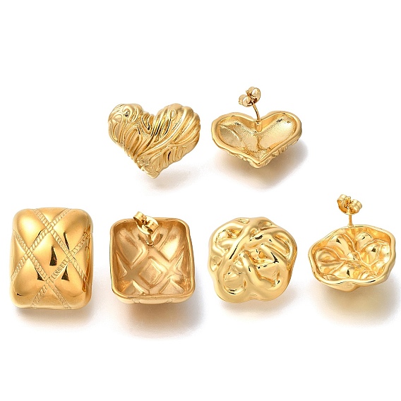 304 из нержавеющей стали серьги, реальный 18 k позолоченный