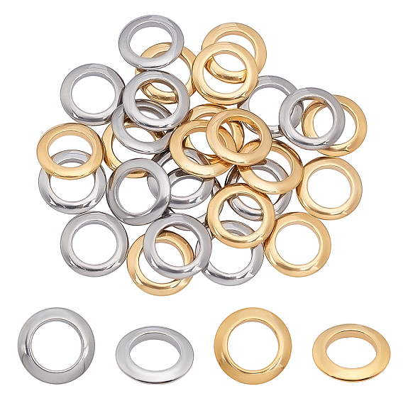 30 Pcs 2 Colors 304 Stainless Steel Linking Rings, Rings