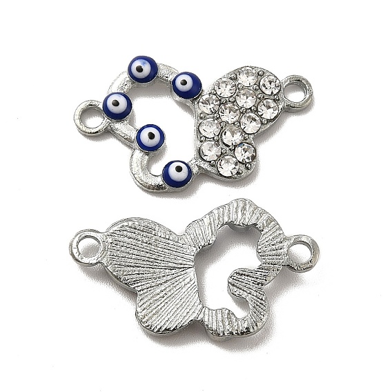 Подвески из сплава эмали, с кристально горный хрусталь, платина, бабочка связывается со сглазом