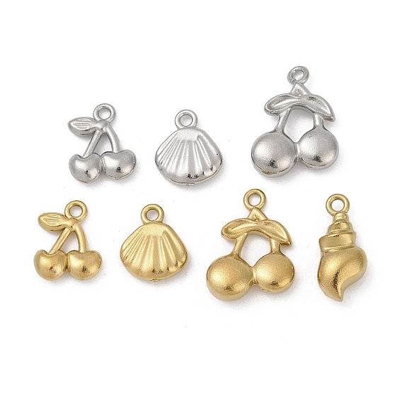 304 прелести нержавеющей стали, реальный 18 k позолоченный, подвеска в виде ракушки вишни